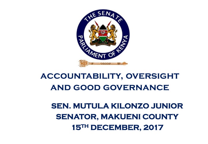 accountability oversight and good governance n.w
