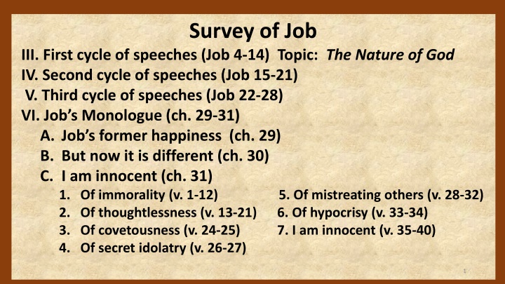 survey of job n.w