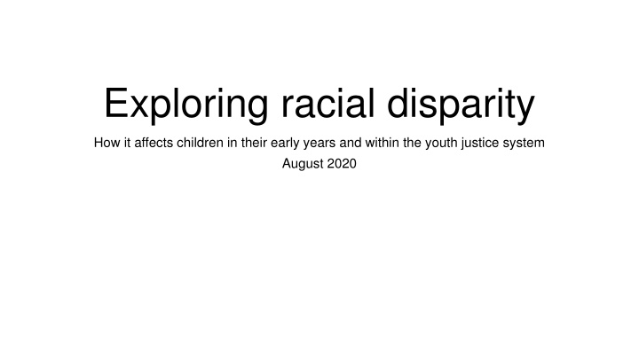 exploring racial disparity n.w