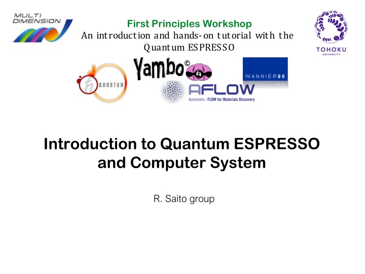 first principles workshop an introduction n.w