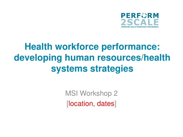 health workforce performance developing human n.w