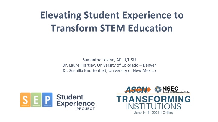 elevating student experience to transform stem n.w