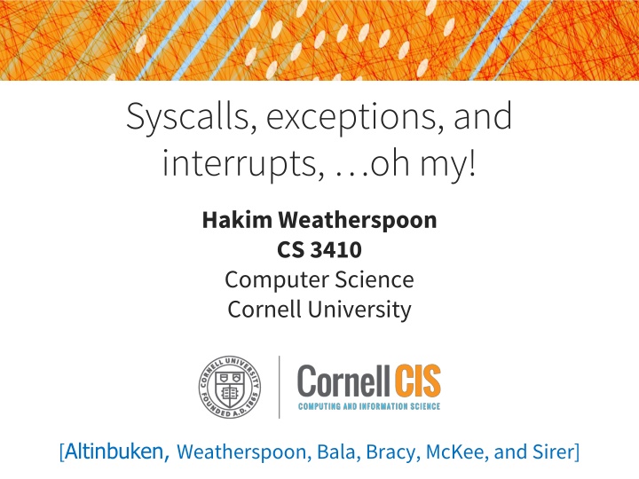 syscalls exceptions and interrupts oh my n.w