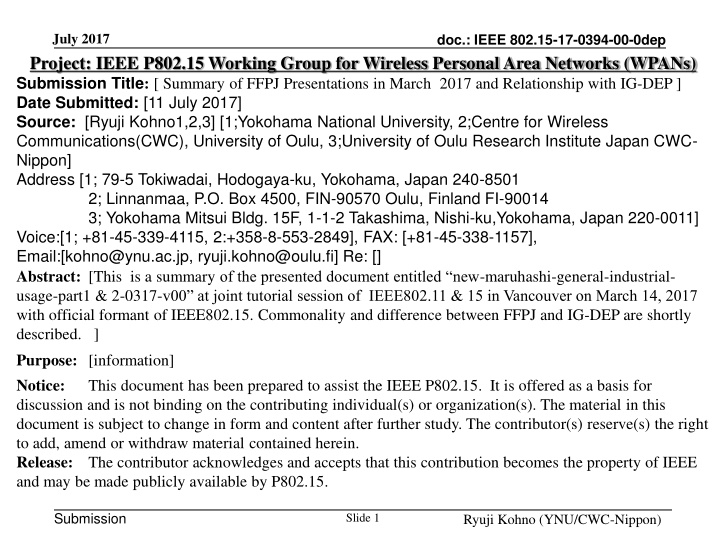 july 2017 project ieee p802 15 working group n.w