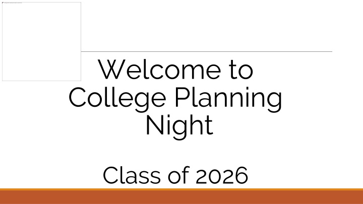 welcome to college planning night n.w