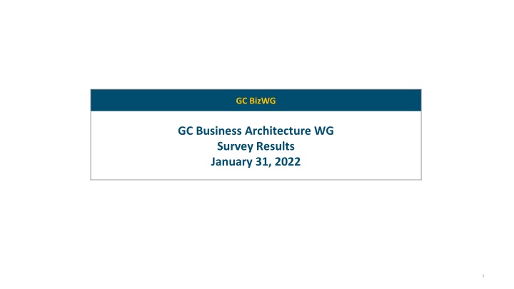 GC.BizWG Business Architecture Survey Results
