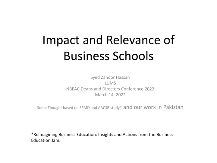 impact and relevance of business schools n.w