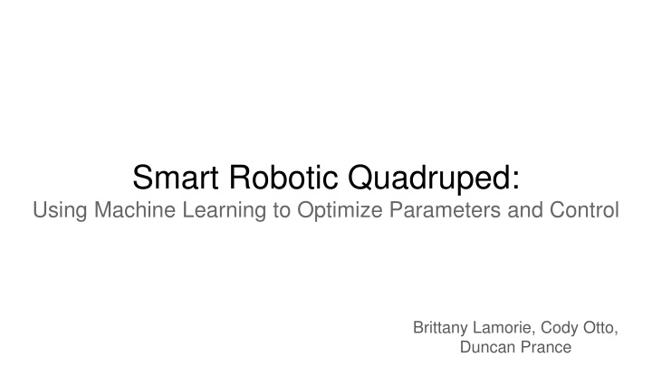 smart robotic quadruped using machine learning n.w