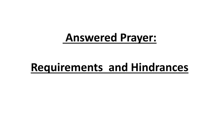answered prayer n.w