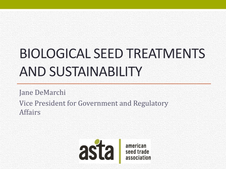 biological seed treatments and sustainability n.w