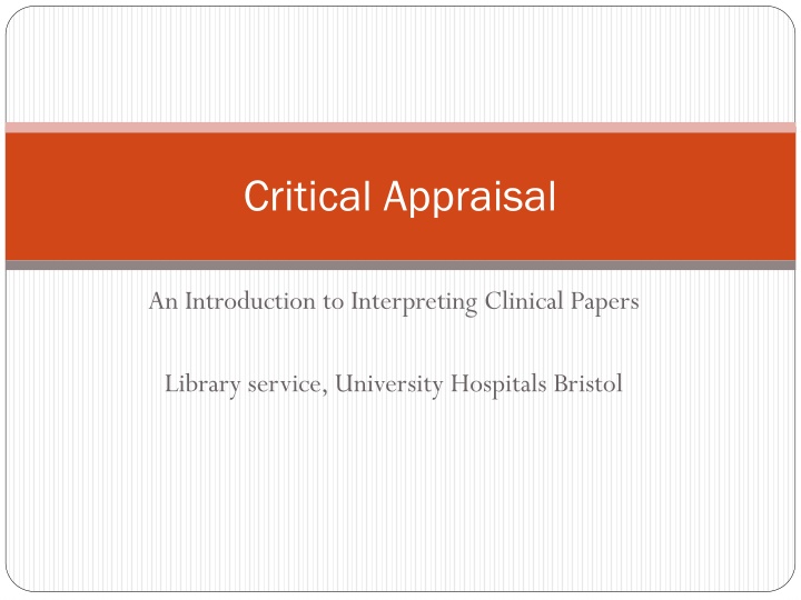 critical appraisal n.w