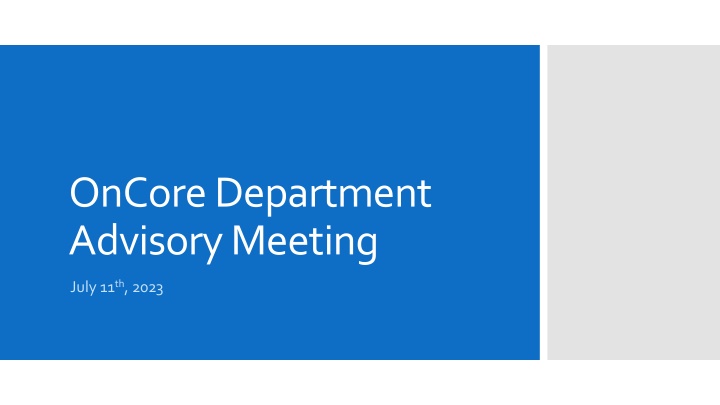oncore department advisory meeting n.w
