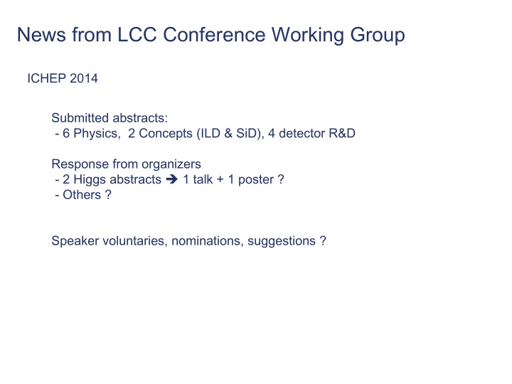 news from lcc conference working group n.w