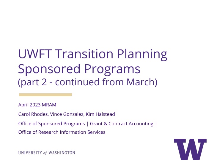 uwft transition planning sponsored programs part n.w