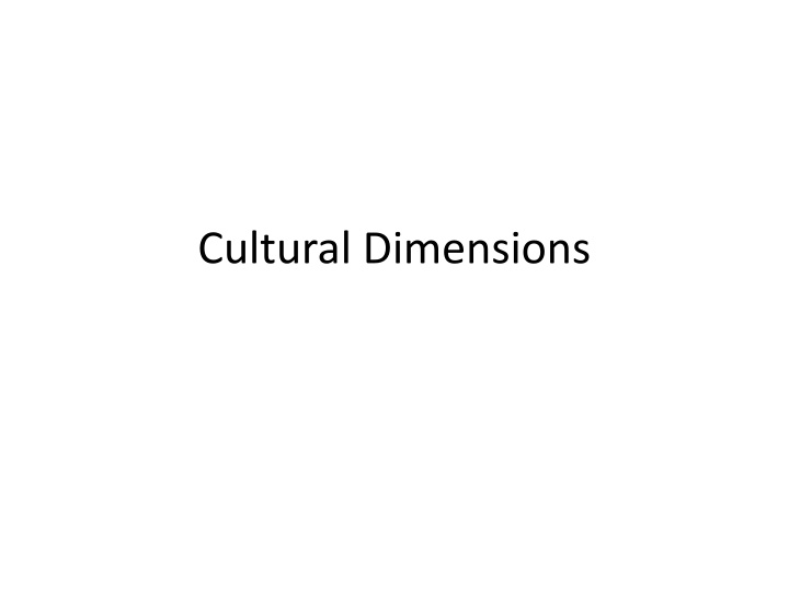 cultural dimensions n.w