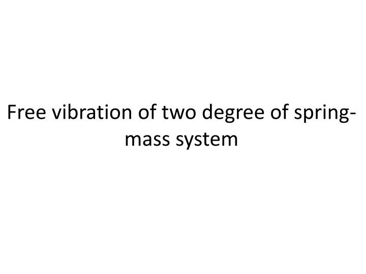 free vibration of two degree of spring mass system n.w