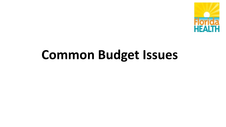 common budget issues n.w