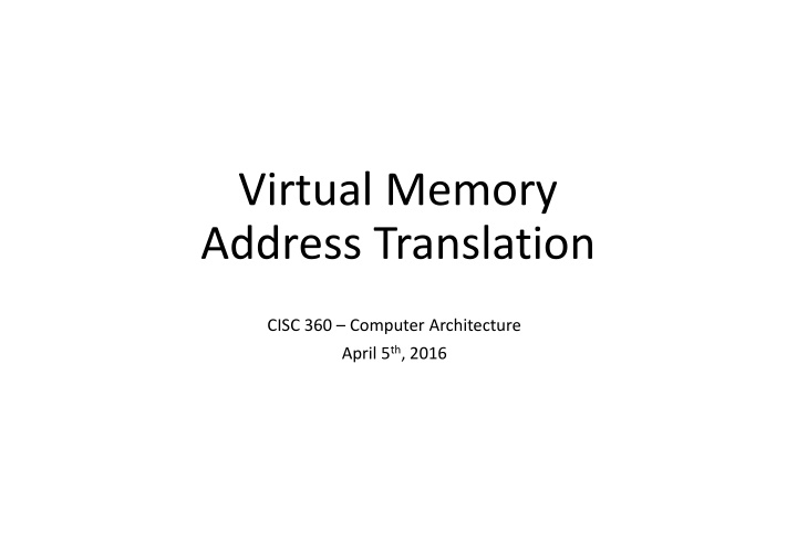 virtual memory address translation n.w