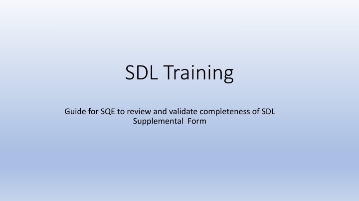 sdl training n.w