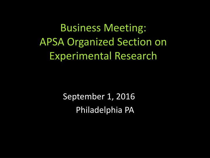 business meeting apsa organized section n.w