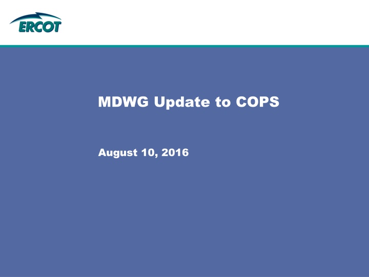 mdwg update to cops n.w