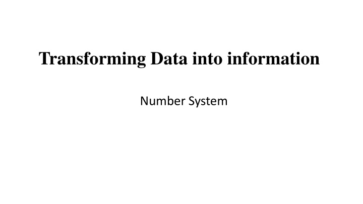 transforming data into information n.w