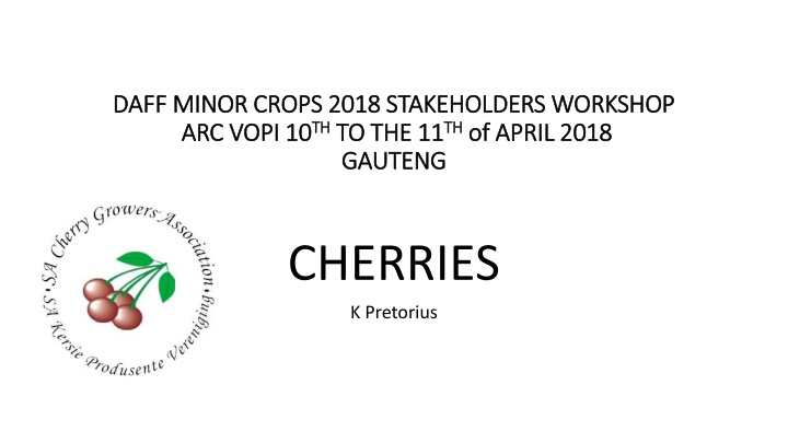 daff minor crops 2018 stakeholders workshop daff n.w