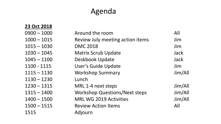 agenda n.w