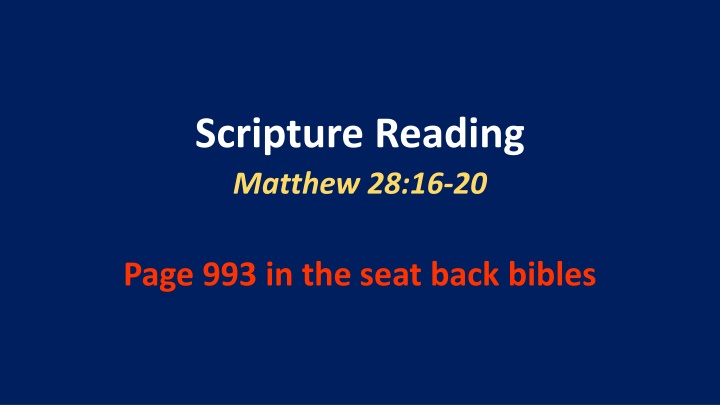 scripture reading matthew 28 16 20 n.w
