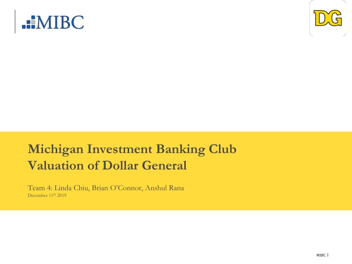 michigan investment banking club valuation n.w