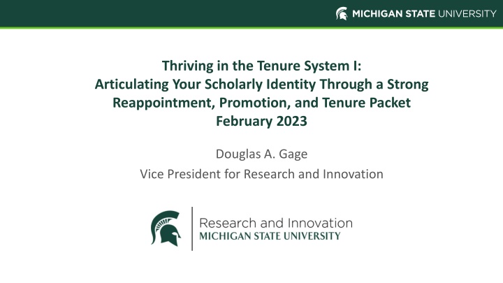 thriving in the tenure system i articulating your n.w