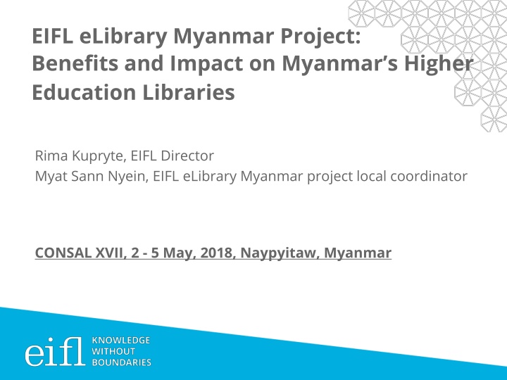 eifl elibrary myanmar project benefits and impact n.w