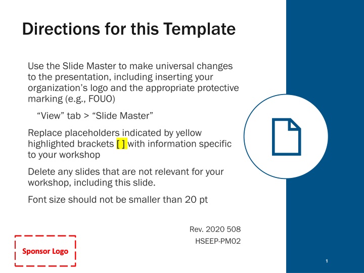 directions for this template n.w
