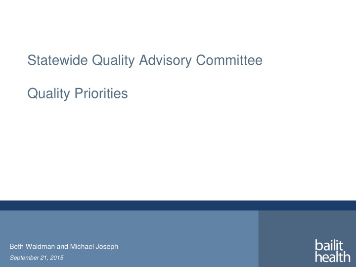 statewide quality advisory committee n.w