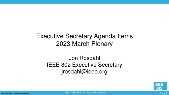 executive secretary agenda items 2023 march n.w