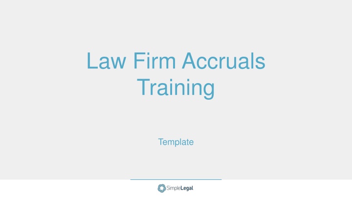 law firm accruals training n.w