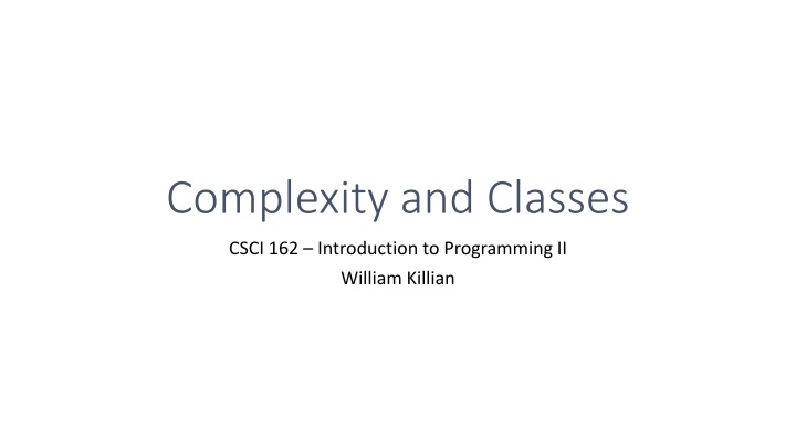 complexity and classes n.w