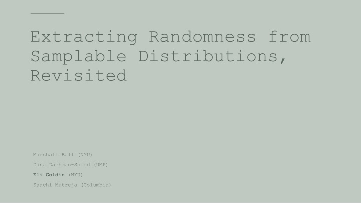 extracting randomness from samplable n.w