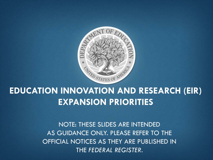 education innovation and research eir expansion n.w