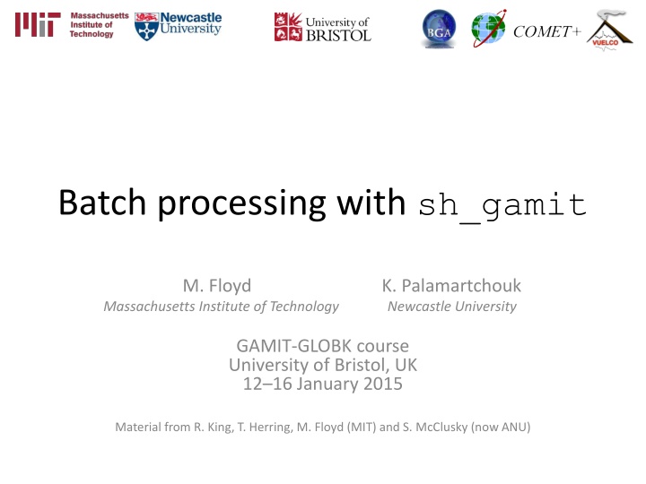 batch processing with sh gamit n.w