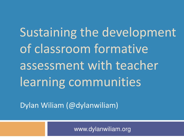sustaining the development of classroom formative n.w