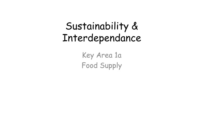 sustainability interdependance n.w
