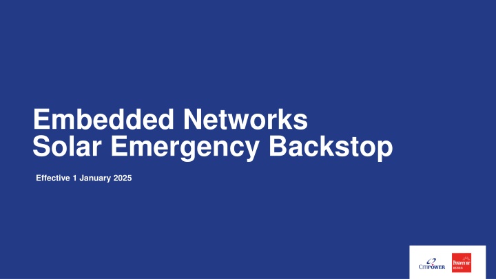 embedded networks solar emergency backstop n.w