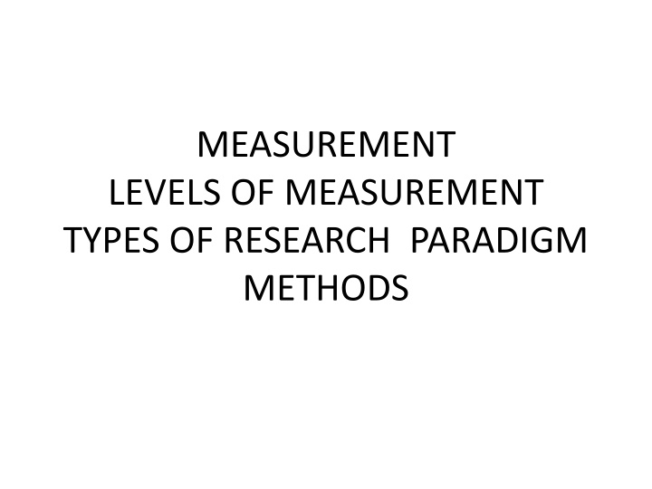 measurement levels of measurement types n.w