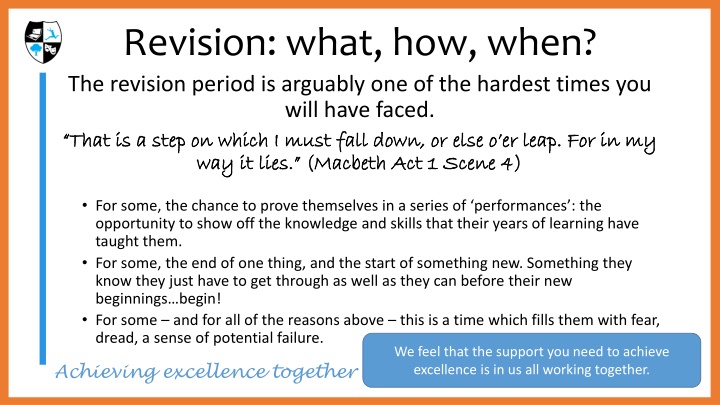 revision what how when the revision period n.w