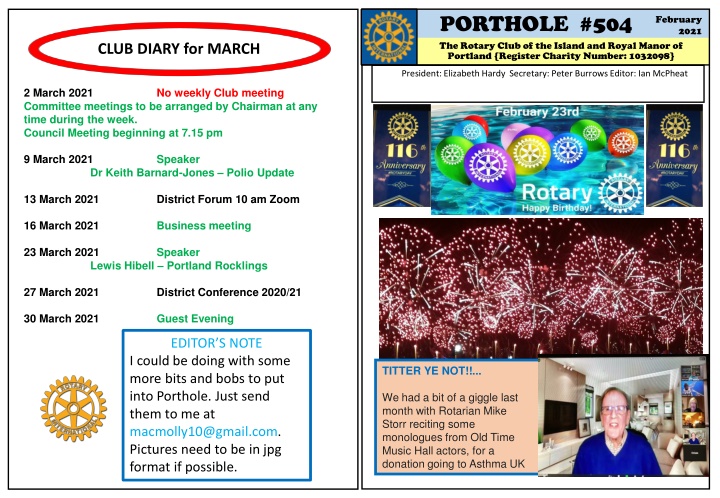 porthole 504 the rotary club of the island n.w