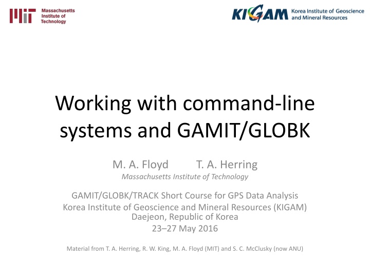 working with command line systems and gamit globk n.w
