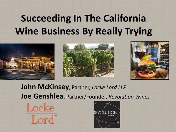 succeeding in the california wine business n.w