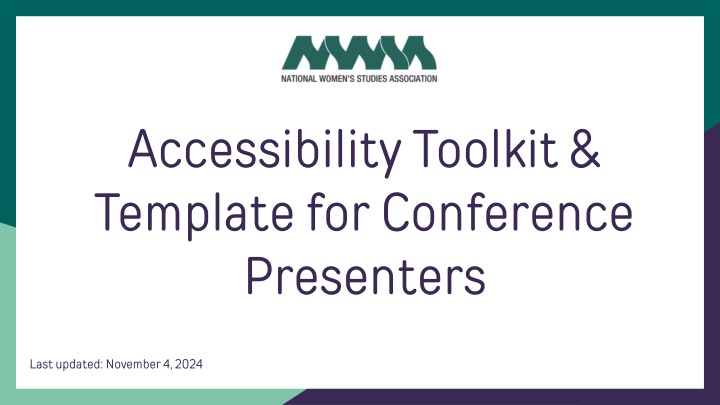 accessibility toolkit template for conference n.w