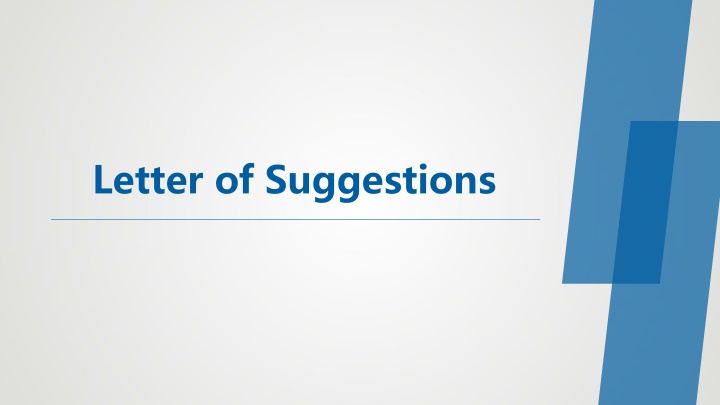 letter of suggestions n.w